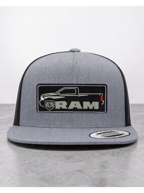Dodge Ram Trucks YP Flat Bill Trucker Hat Mesh Back Snapback grey/black